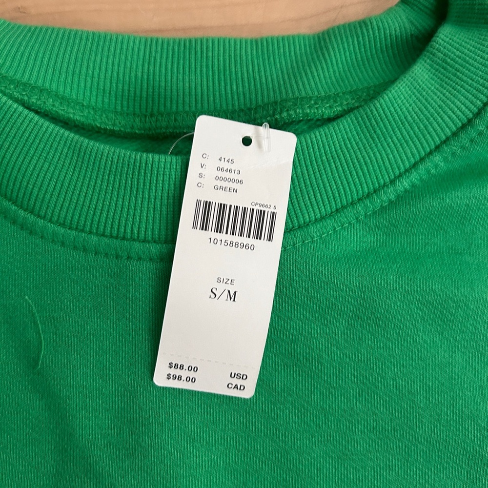 Anthropologie Celandine Green Graphic Sweatshirt S/M NWT - Picture 5 of 5